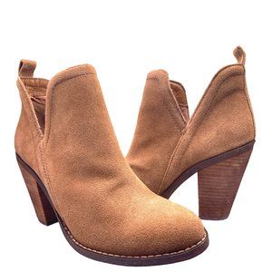 NINE WEST SIENNA Brown Suede Ankle Booties